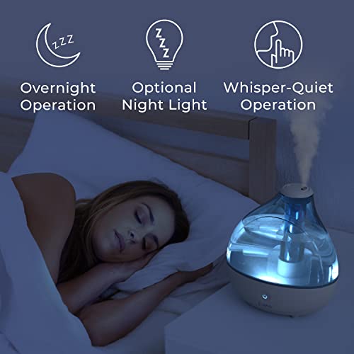 Ultrasonic Cool Mist Humidifier for Bedroom and Office - 25-Hour Runtime