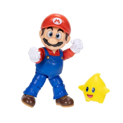 5-Inch Mario Action Figure with Glow-in-the-Dark Luma Star Accessory
