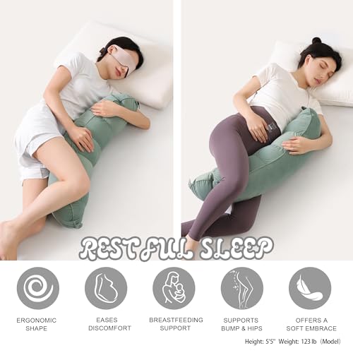 Long Round Body Pillow for Lumbar Support - Soft & Cozy
