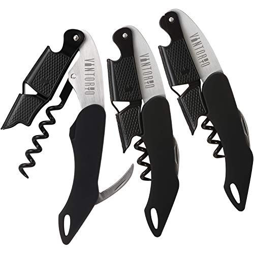 Vintorio Professional Waiter’s Corkscrew Set - Wine & Beer Opener with Foil Cutter