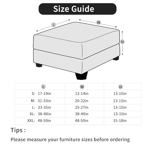 Stretch Ottoman Cover for Rectangular Foot Stool - Brown, Washable