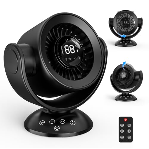 Oscillating Desk Fan with Remote, 100 Speeds & 10000mAh USB Rechargeable Battery