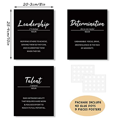 Outus 9 Inspirational Wall Art Prints, 8x10 Motivational Quote Posters