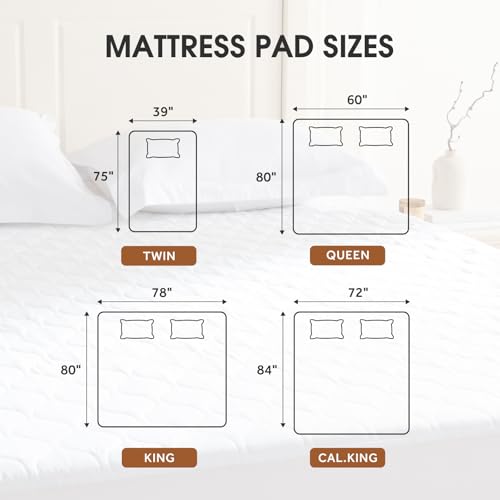 Heated Mattress Pad Full Size - Electric Bed Warmer with 9 Heat Settings, Auto Shut-Off, Fast Heating