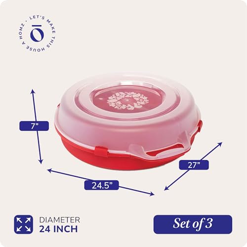 Clear Plastic Wreath Storage Container 3-Pack with Lids and Handles