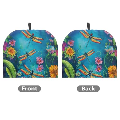 Insulated Tea Cozy for Teapot - Floral Dragonfly Print Thermal Cover