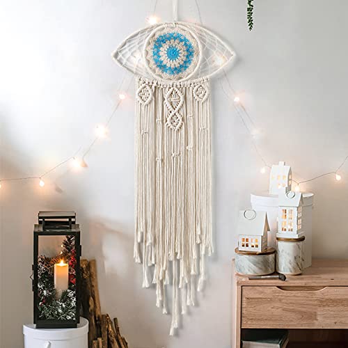 Large Macrame Evil Eye Dream Catcher Boho Wall Hanging Decor