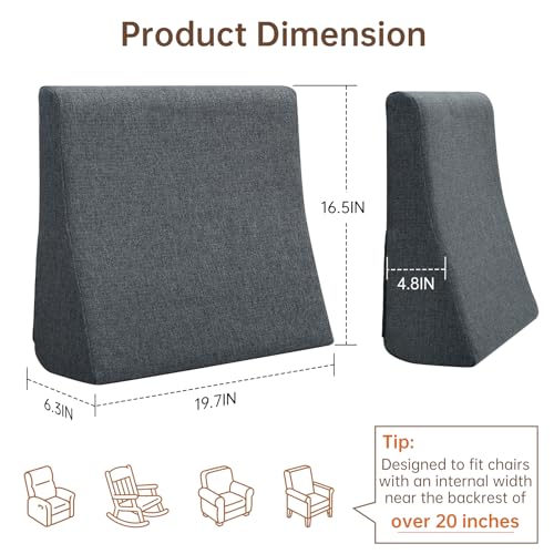 Lumbar Support Pillow for Sofa and Rocking Chair - Gray