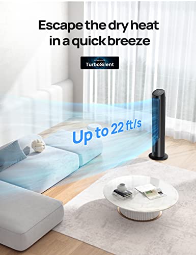 40-Inch Evaporative Tower Fan with Remote Control, 80° Oscillation