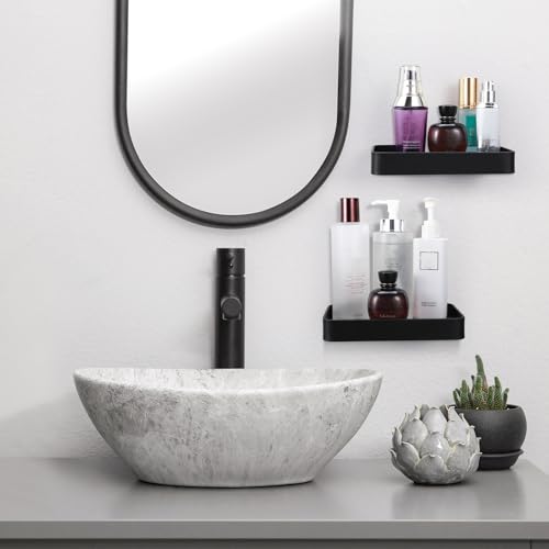 8-Inch Small Glass Floating Shelf, Matte Black Wall Mounted Organizer