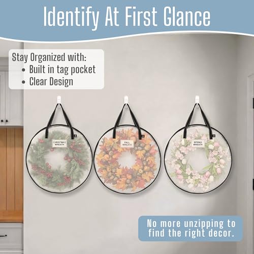 Clear Wreath Storage Container 24 Inch 2 Pack Garland Organizer