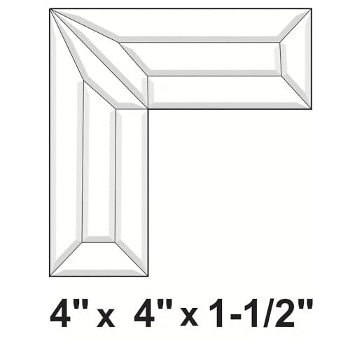 4" x 4" Beveled Glass Corner Cluster - 2 Pieces