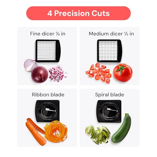 Fullstar Pro 4-in-1 Vegetable Chopper & Spiralizer - White, All-in-One Kitchen Tool