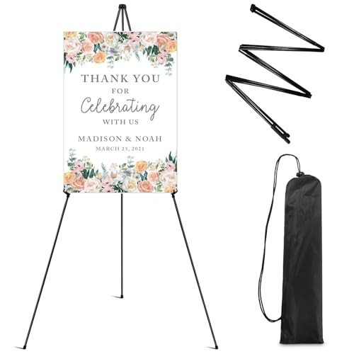 63-Inch Adjustable Metal Tripod Display Easel Stand with Carry Bag