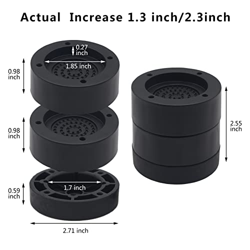 Heavy Duty Furniture Risers - 2 Inch Black Bed Lifts (Set of 4)