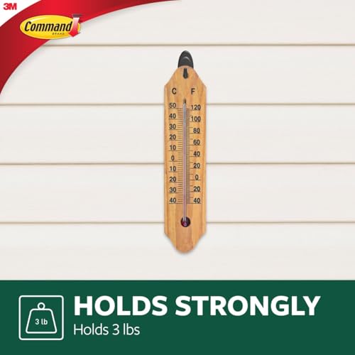 Damage-Free Outdoor Wall Hooks with Weather Resistant Strips - 2 Pack