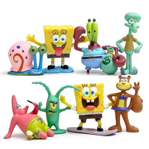 8-Piece Cartoon Character Figure Set - 1.5-inch Miniature Cake Toppers