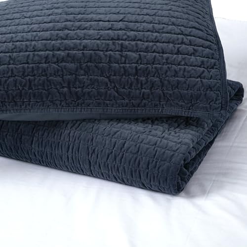 Reversible Royal Velvet Quilt - King Size 108'' x 92'' Dusty Blue