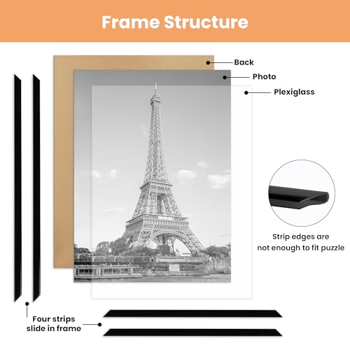 upsimples 16x24 Poster Frame - Black, 3 Pack, Easy Slide-In Assembly