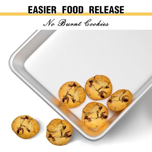 Natural Aluminum Baking Sheet Pan Set - 18x13 Inch Half Sheet (2-Pack)