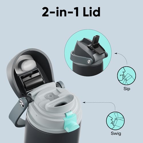 Insulated Stainless Steel Water Bottle with Straw and Lid 24 oz