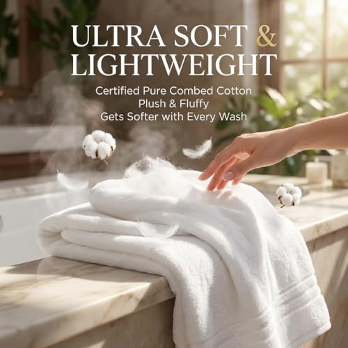 3-Piece Luxury Cotton Bath Towel Set, Ultra Soft & Absorbent Hotel Style