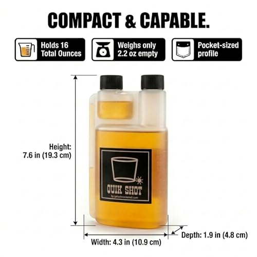 Get Schnockered Quik Shot 16 Ounce Plastic Flask with Built-in 1 Ounce Shot Chamber - Party & Tailgating Accessory