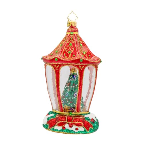 Christopher Radko Handcrafted European Glass Christmas Tree Ornament Sparkle 'n Spruce Lantern - 2025 Collection
