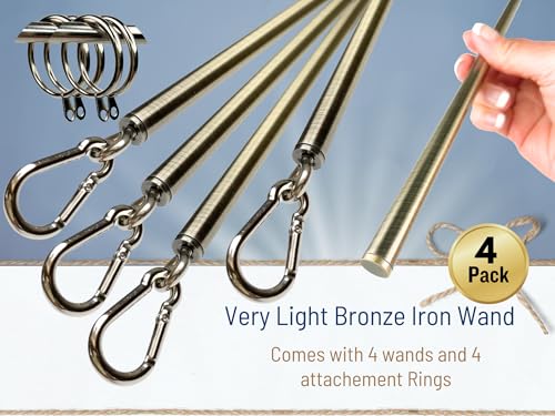 36-Inch Iron Curtain Pull Wand - Heavy Duty Drapery Rod, 4 Pack