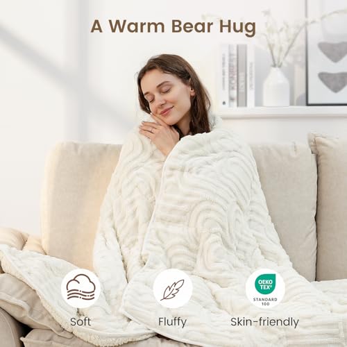 Weighted Blanket 48"x72" 15lbs - Soft Sherpa Fleece for Relaxation