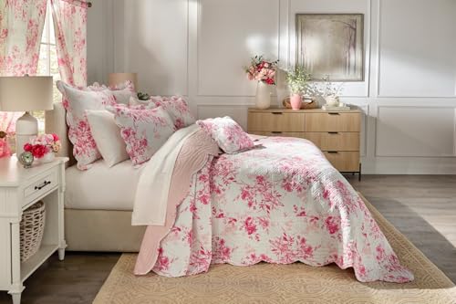 100% Cotton Oversized Bedspread - Florence Collection, Twin, Ecru