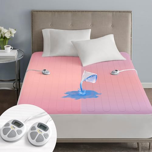 Waterproof Heated Mattress Pad King Size - Dual Controller, 10 Heat Settings