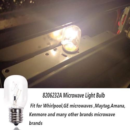 40W E17 Base Appliance Light Bulbs for Microwave and Oven, 6 Pack