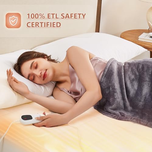 King Size Heated Mattress Pad with Dual Controllers - Coral Fleece