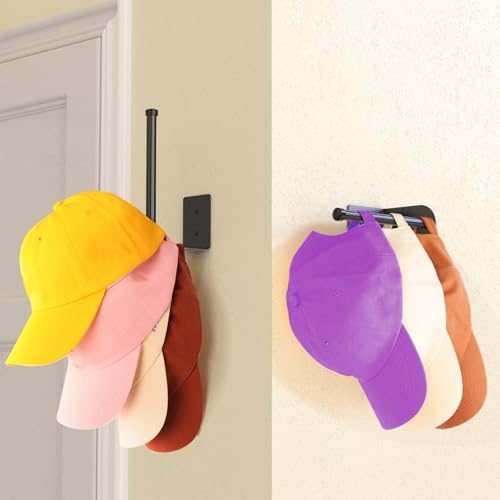 Durmmur Stainless Steel Hat Organizer for Wall - 2 Pack Black