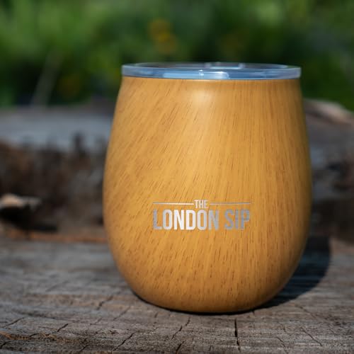 London Sip Yerba Mate Cup & Bombilla Set with 2 Burl Wood Gourds, Spill-Resistant Lids & Accessories