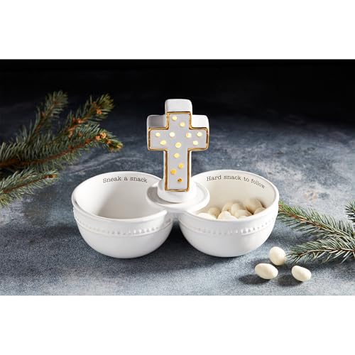 Ceramic LED Light-Up Cross Sitter Decorative Tabletop Ornament