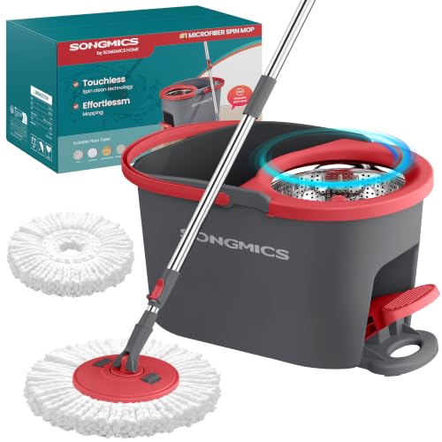 Spin Mop and Bucket Set with Foot Pedal Wringer & Extendable Handle