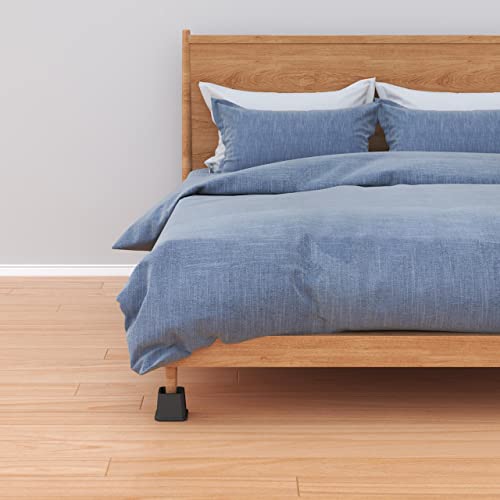 3 Inch Heavy Duty Bed Risers - Black Plastic Furniture Lifters, Set of 6