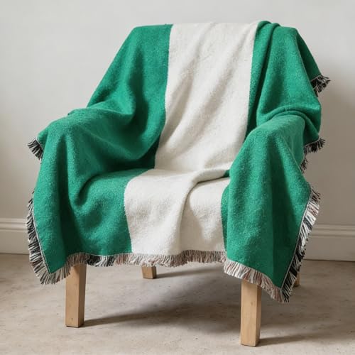 Nigeria Flag Blanket - 69x48 Cotton Woven Tapestry Throw - Made in USA