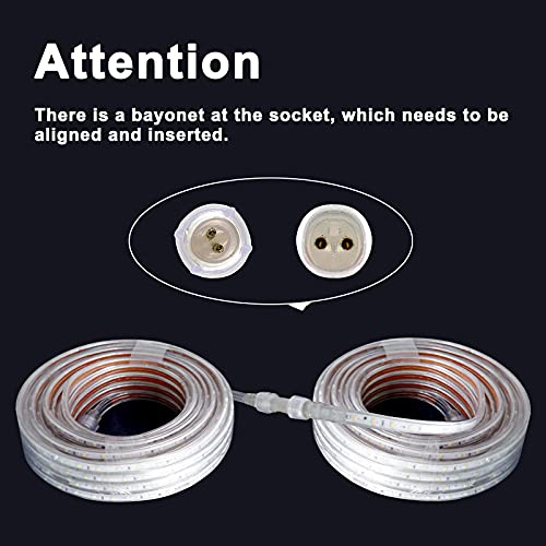 GUOTONG 50ft Outdoor Waterproof LED Rope Lights Cool White 3000K Cuttable Connectable