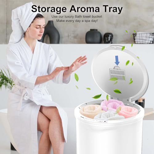 Trydow White Ultra Large Capacity Towel Warmer Bucket with Timer & Safety Lock