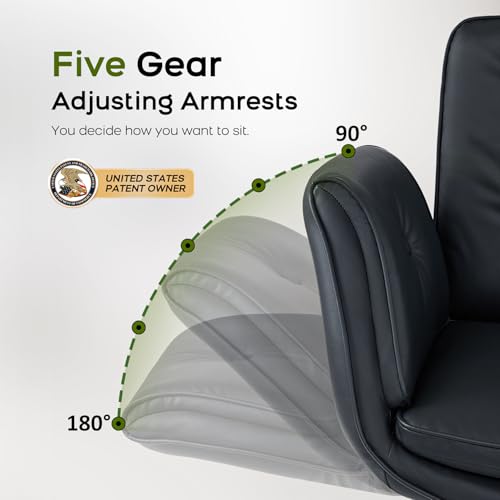Wide Criss Cross Office Chair with Adjustable Armrests and Memory Foam