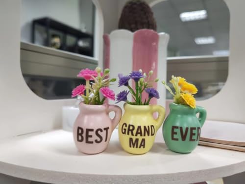 Mini Fridge Magnets with Artificial Vases - Christmas Gift for Grandma