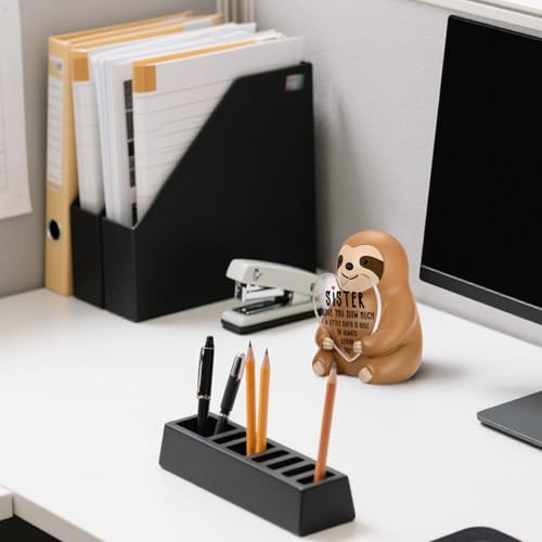 AkeKe Emotional Support Sloth Figurine with Heart Card - Sister Edition