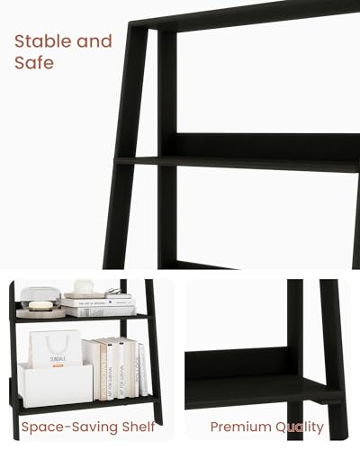 6-Tier Ladder Shelf, Freestanding Wooden Bookcase for Small Spaces
