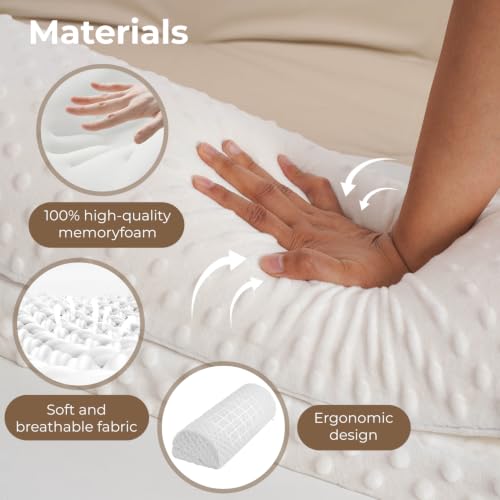 Half Moon Knee Bolster Pillow Set for Back Sleeping Relief