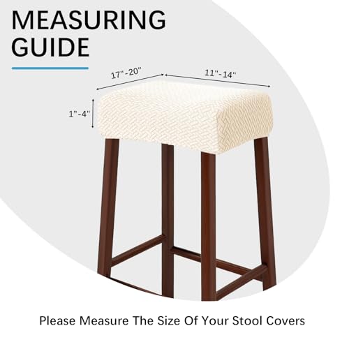 Bar Stool Covers Set of 4 | Stretchable Slipcovers for Kitchen