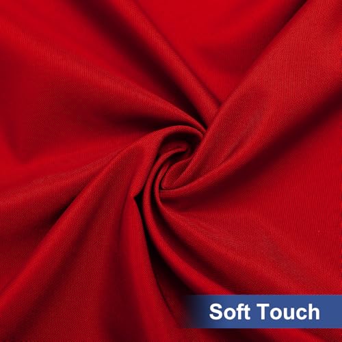 Homing 5ft Red Rectangular Fitted Tablecloth with Elastic Edges, Water-Resistant