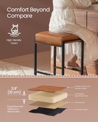Set of 2 Counter Height Bar Stools, Mid-Century Modern Kitchen Stools